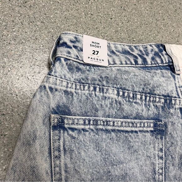 PacSun Eco Two-Tone Mom Shorts Denim White Jean 27 - Picture 5 of 7